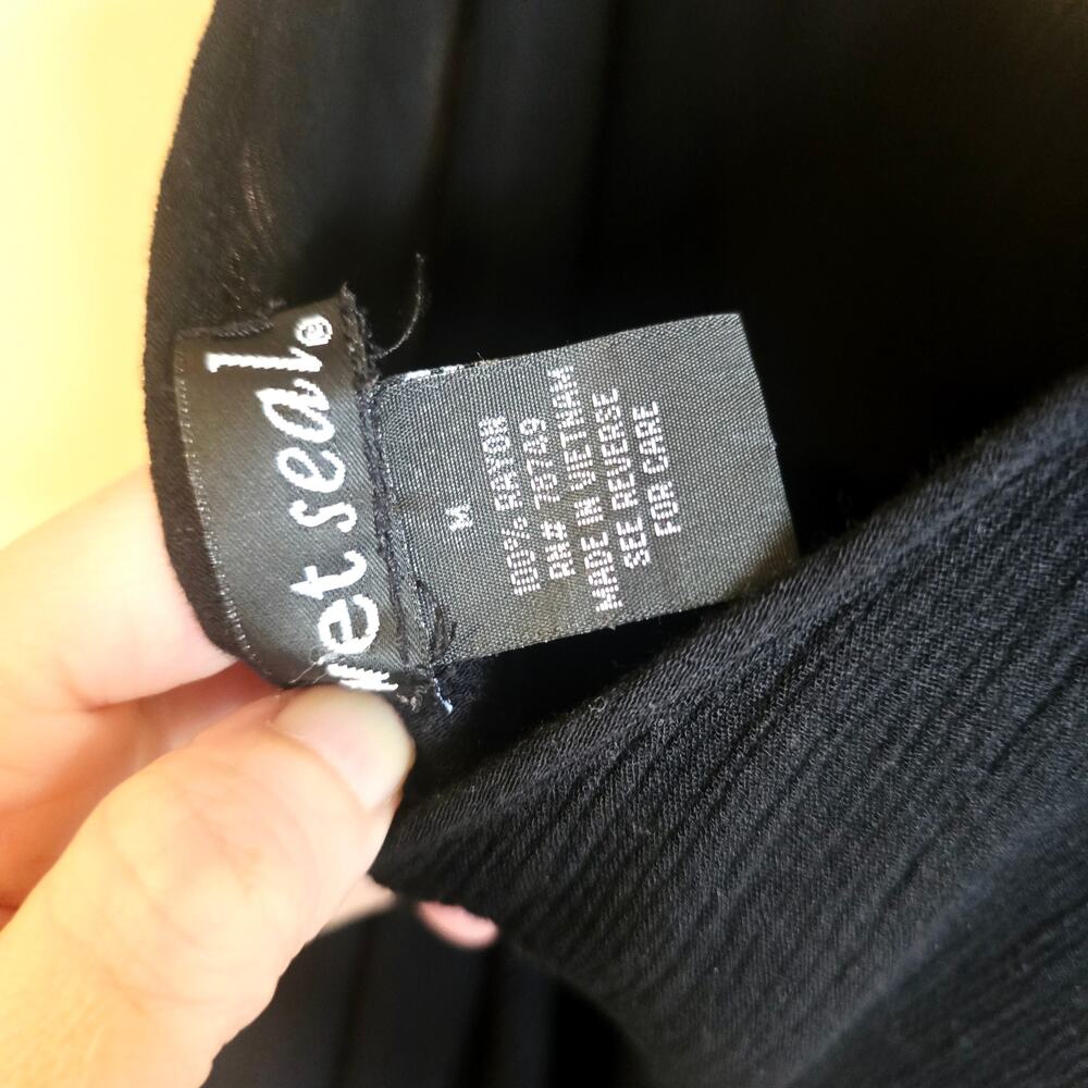Y2K wet Seal gauze slip dress size medium black - Picture 5 of 5